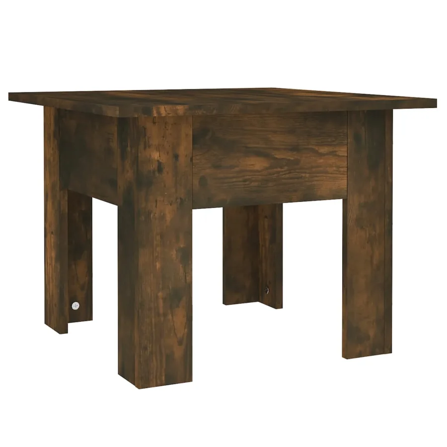 Table basse chêne fumé 55x55x42 cm bois d'ingénierie - 2