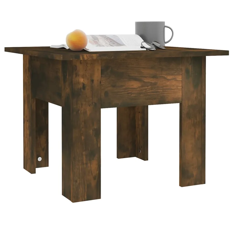 Table basse chêne fumé 55x55x42 cm bois d'ingénierie - 4
