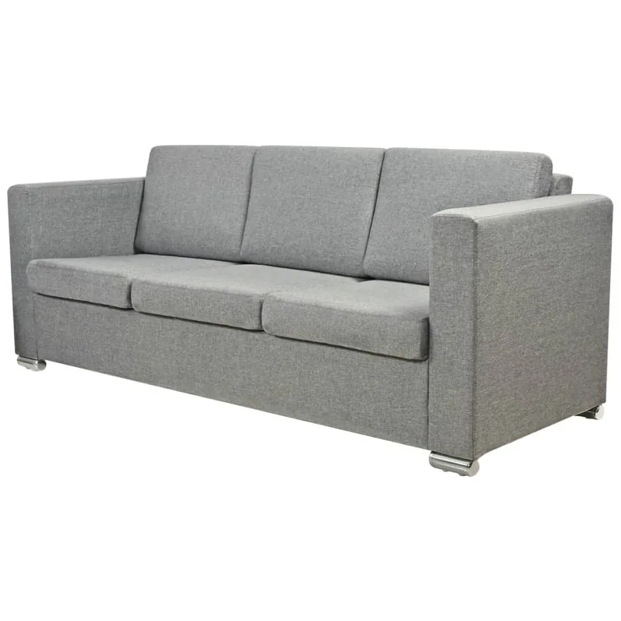 Canapé à 3 places Tissu Gris clair - 2