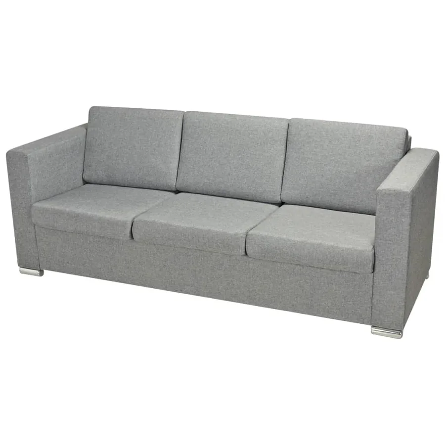 Canapé à 3 places Tissu Gris clair - 3
