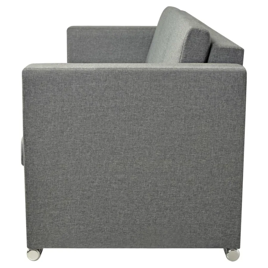 Canapé à 3 places Tissu Gris clair - 5