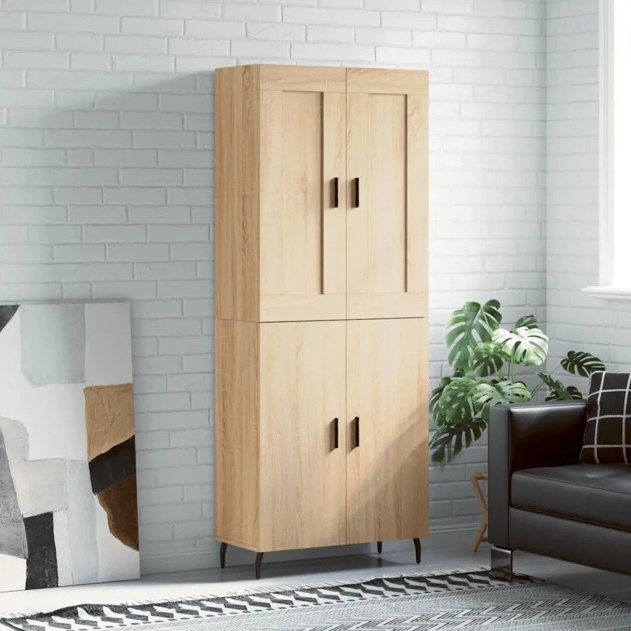 Buffet haut Chêne sonoma 69,5x34x180 cm Bois d'ingénierie
