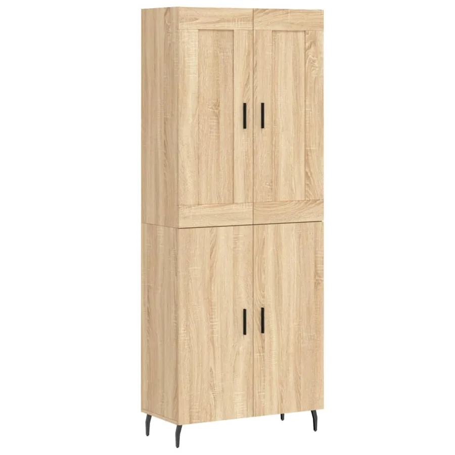 Buffet haut Chêne sonoma 69,5x34x180 cm Bois d'ingénierie - 2