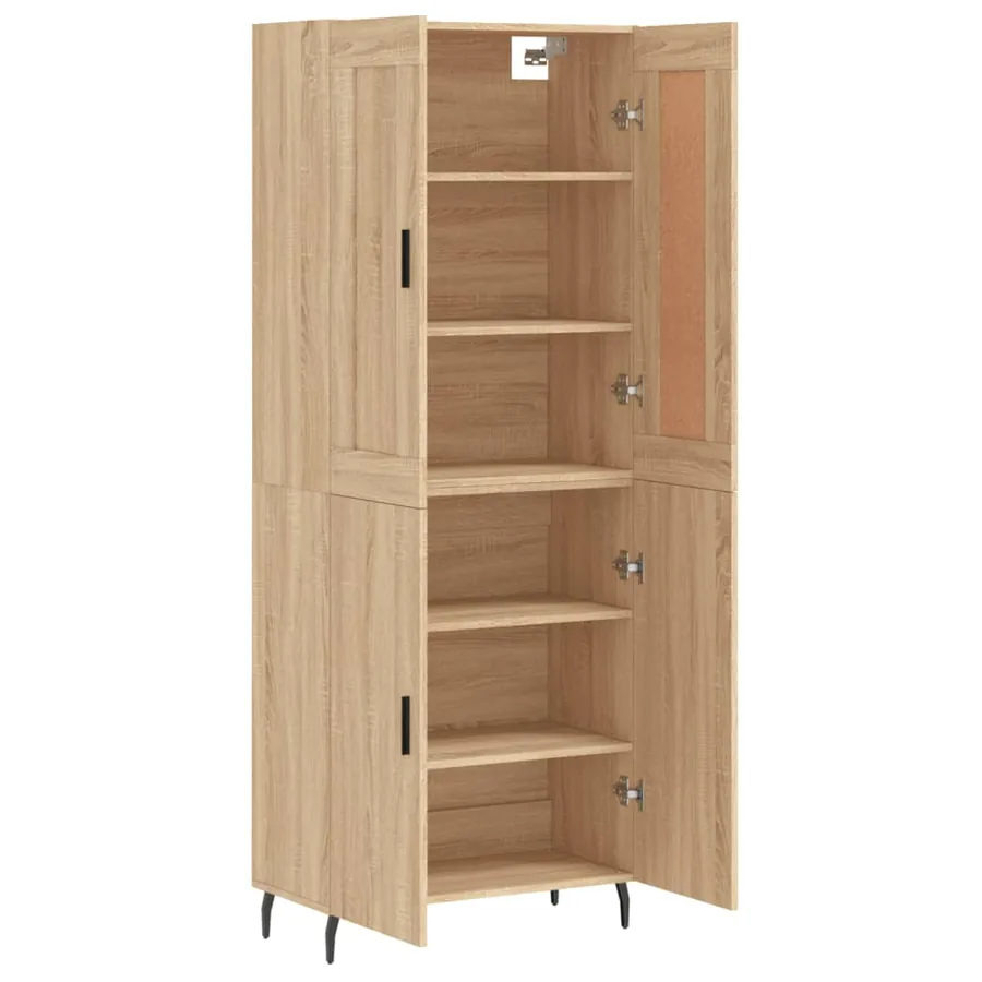 Buffet haut Chêne sonoma 69,5x34x180 cm Bois d'ingénierie - 4