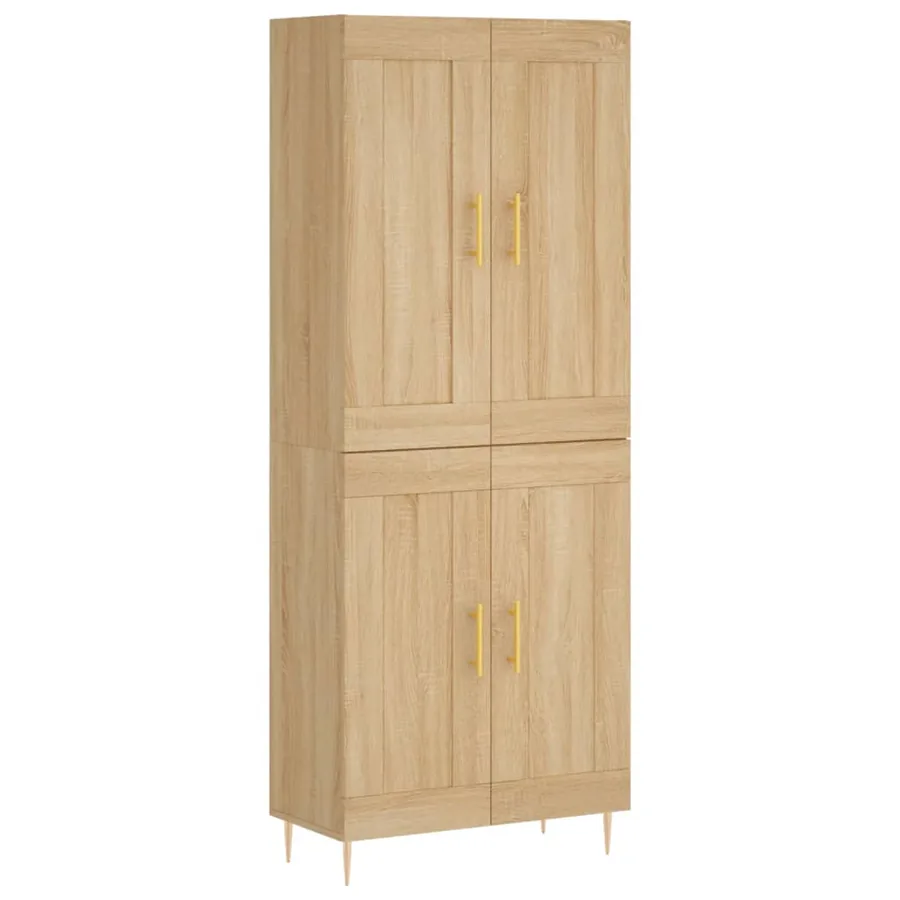 Buffet haut Chêne sonoma 69,5x34x180 cm Bois d'ingénierie - 2