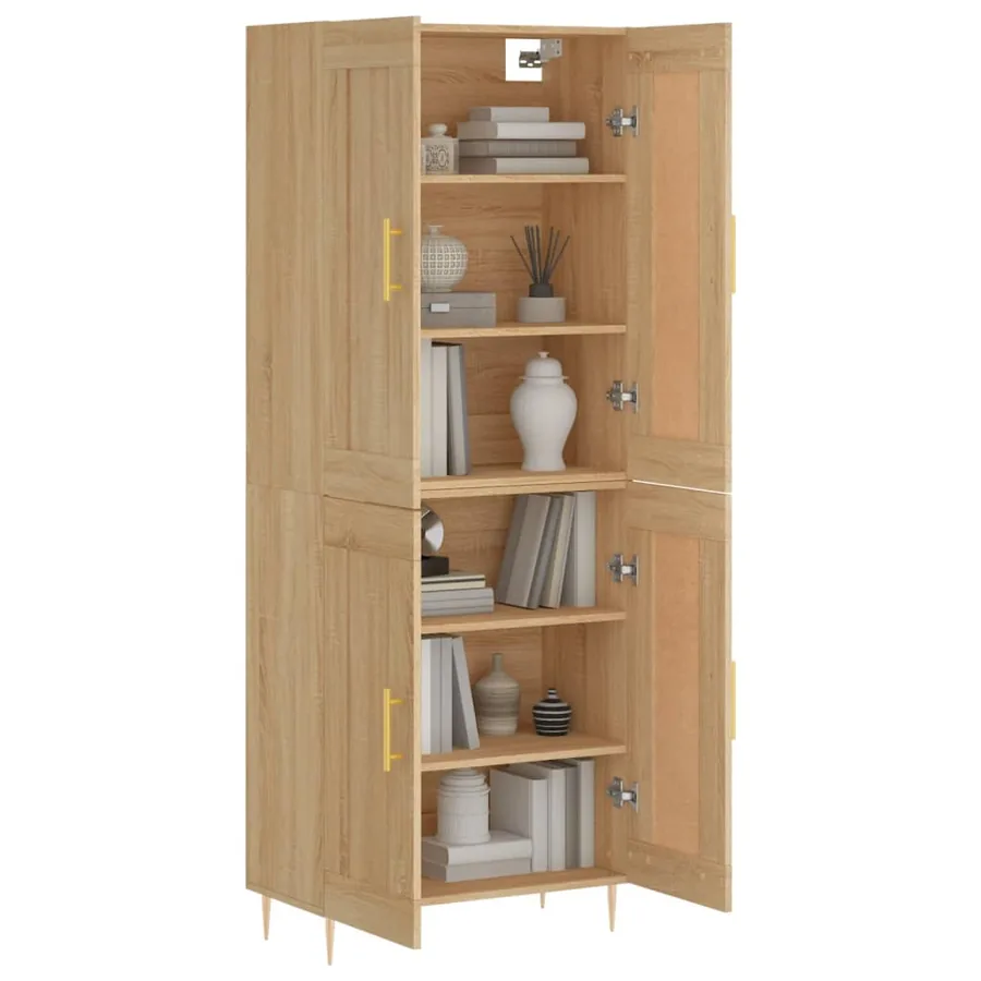 Buffet haut Chêne sonoma 69,5x34x180 cm Bois d'ingénierie - 3