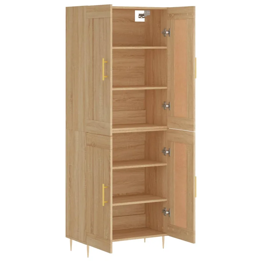 Buffet haut Chêne sonoma 69,5x34x180 cm Bois d'ingénierie - 4