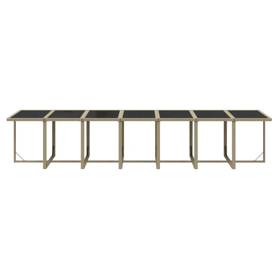 Ensemble à manger de jardin coussins 19pcs Résine tressée Beige - 8
