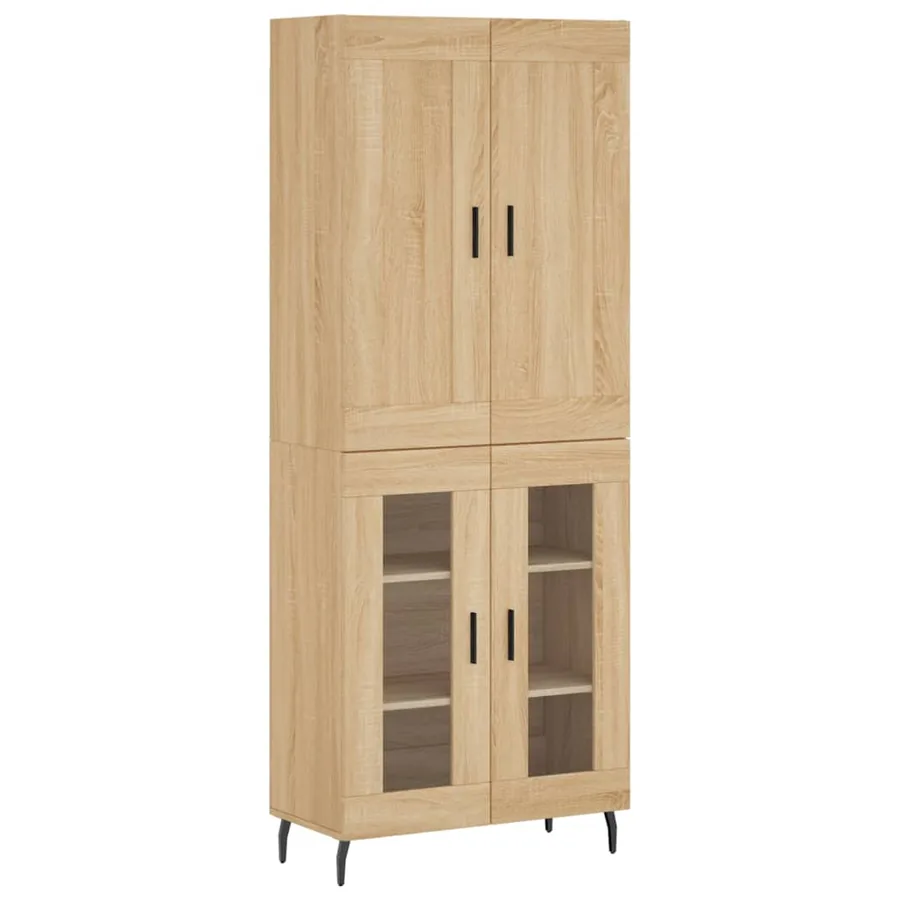 Buffet haut Chêne sonoma 69,5x34x180 cm Bois d'ingénierie - 2