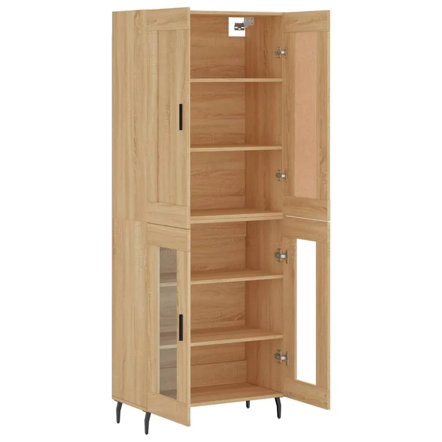 Buffet haut Chêne sonoma 69,5x34x180 cm Bois d'ingénierie - 4