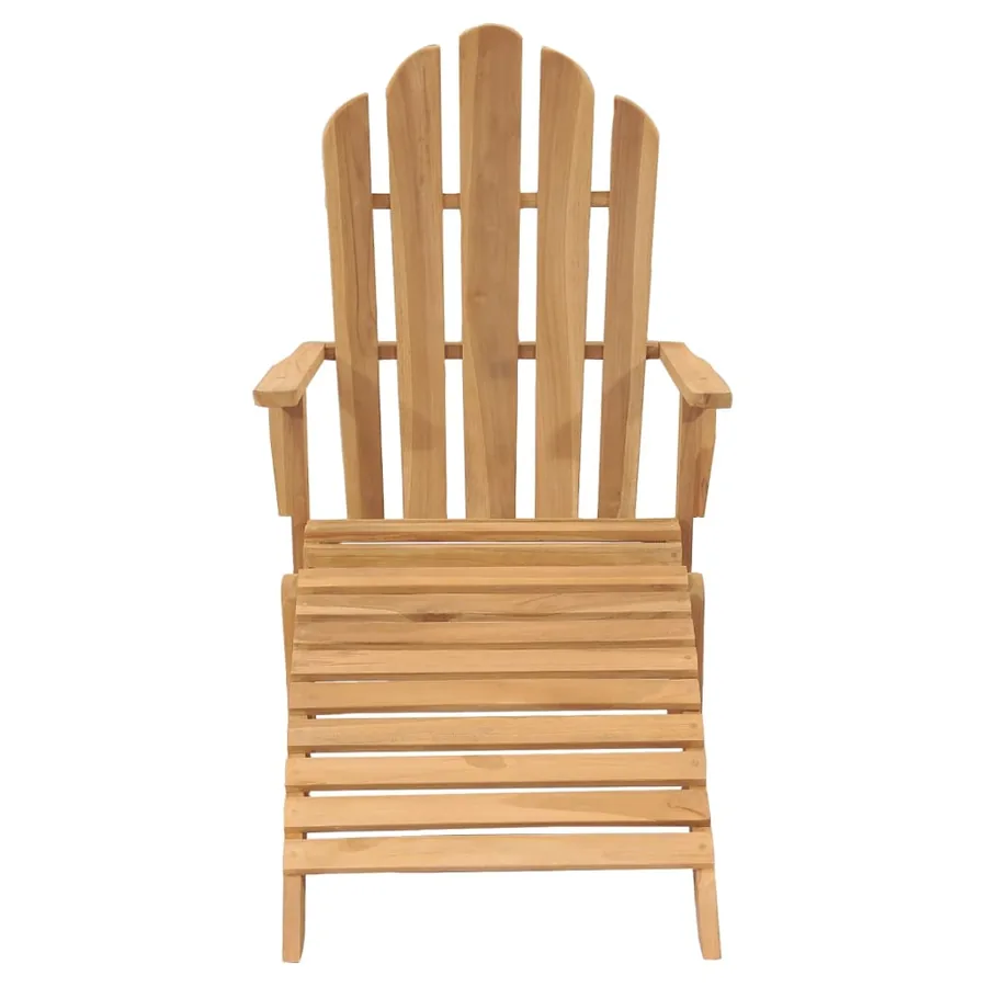 Chaise Adirondack avec repose-pied bois de teck solide - 2