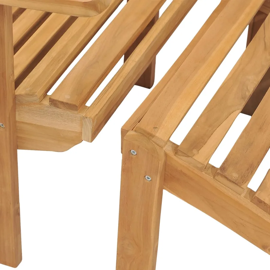 Chaise Adirondack avec repose-pied bois de teck solide - 5