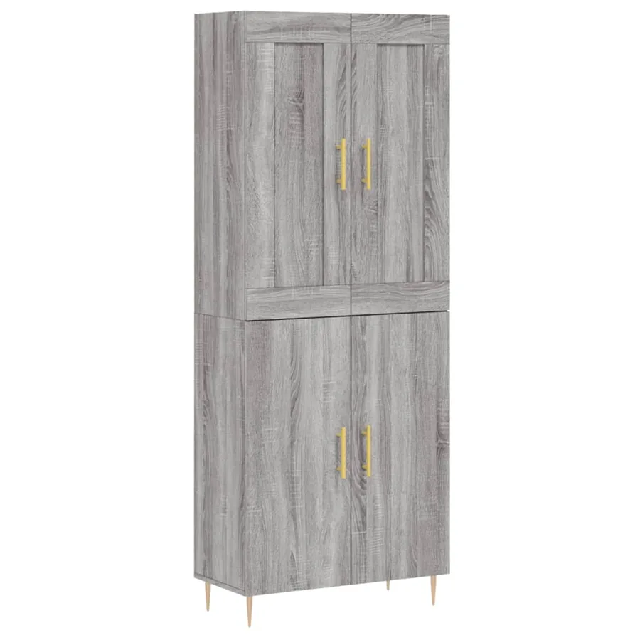 Buffet haut Sonoma gris 69,5x34x180 cm Bois d'ingénierie - 2