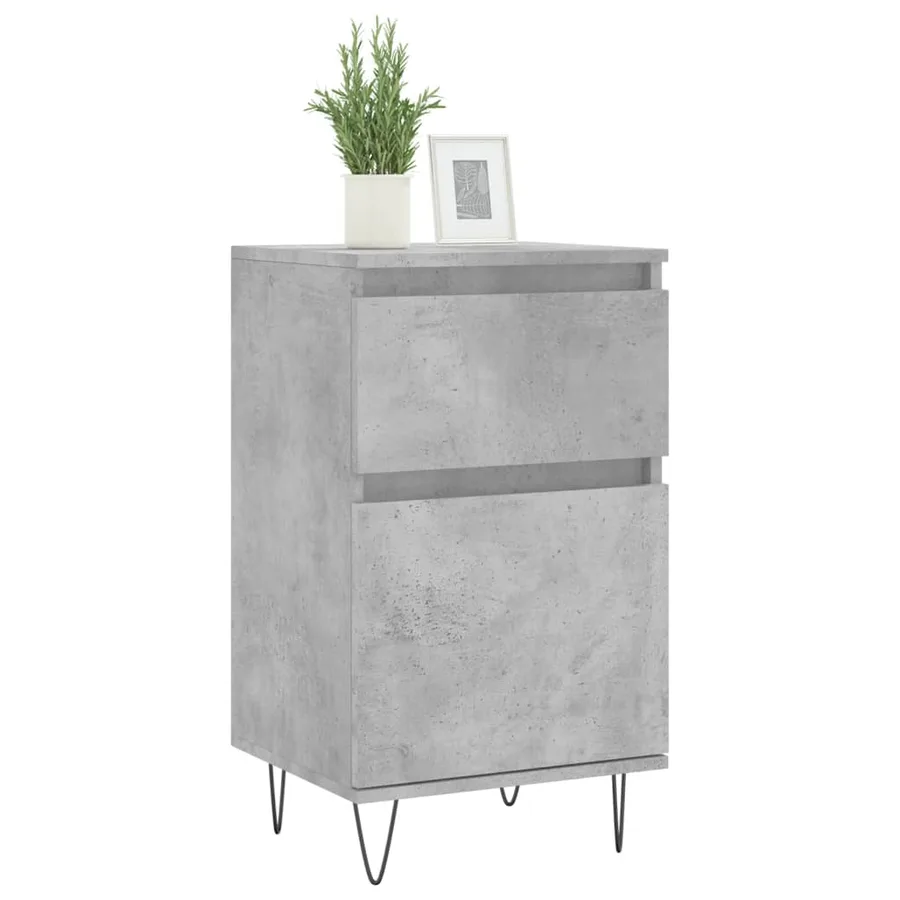 Buffet gris béton 40x35x70 cm bois d'ingénierie - 3