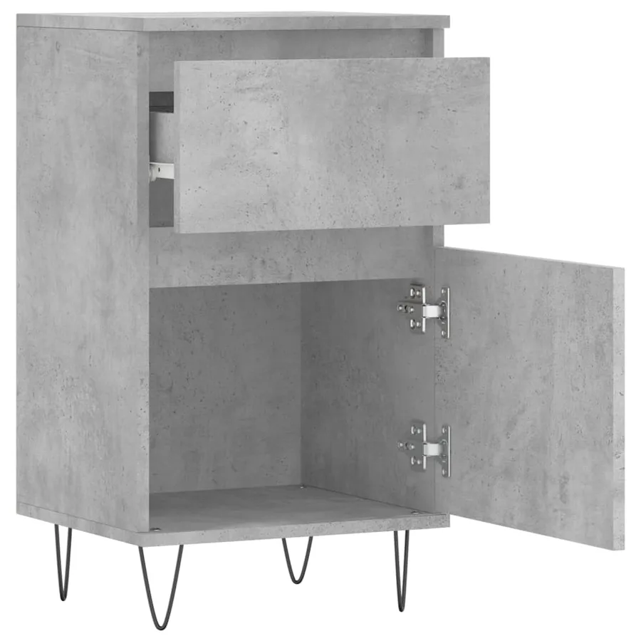 Buffet gris béton 40x35x70 cm bois d'ingénierie - 6