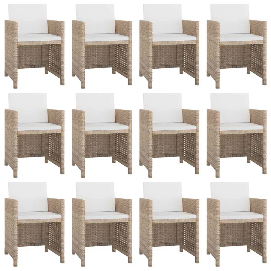Ensemble à manger d’extérieur et coussins 13 pcs Résine tressée - 2