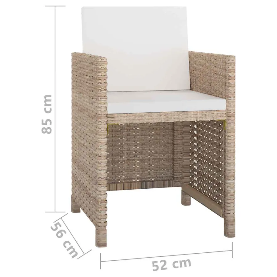 Ensemble à manger d’extérieur et coussins 13 pcs Résine tressée - 7
