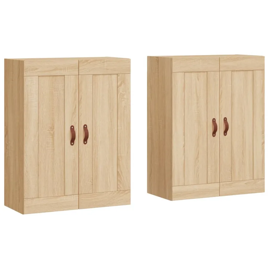 Armoires murales 2 pcs chêne sonoma bois d'ingénierie - 2