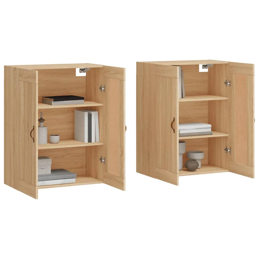 Armoires murales 2 pcs chêne sonoma bois d'ingénierie - 3