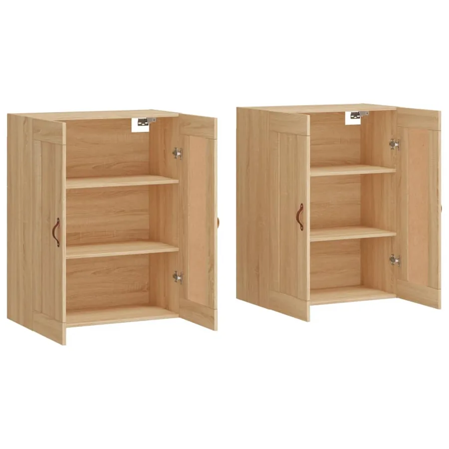 Armoires murales 2 pcs chêne sonoma bois d'ingénierie - 4