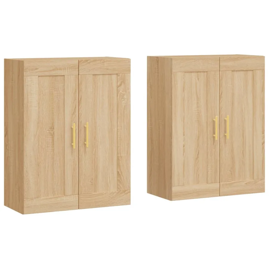 Armoires murales 2 pcs chêne sonoma bois d'ingénierie - 2