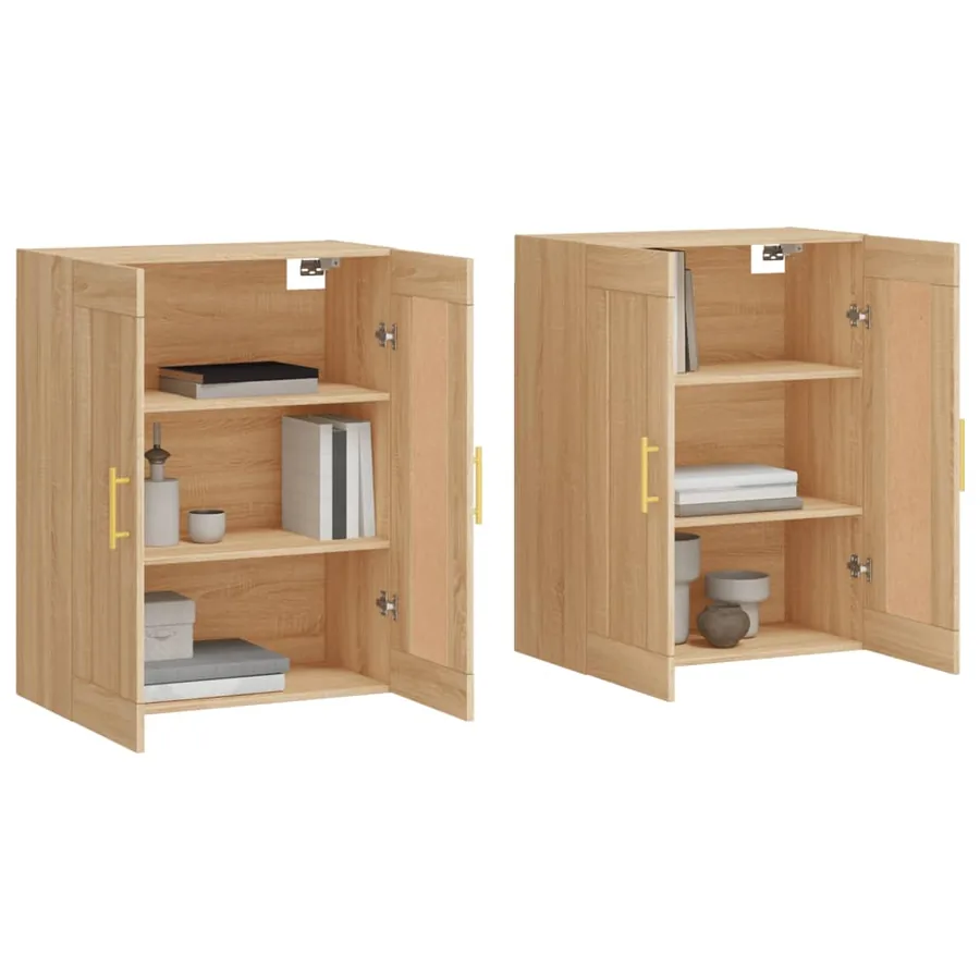 Armoires murales 2 pcs chêne sonoma bois d'ingénierie - 3