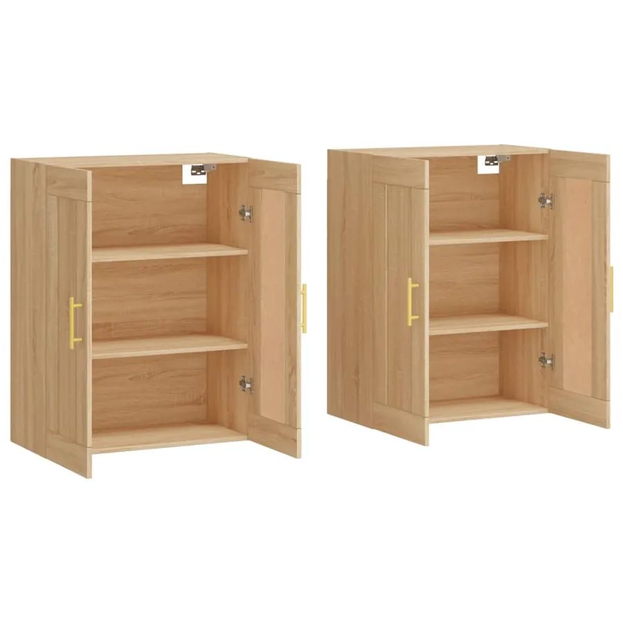 Armoires murales 2 pcs chêne sonoma bois d'ingénierie - 4
