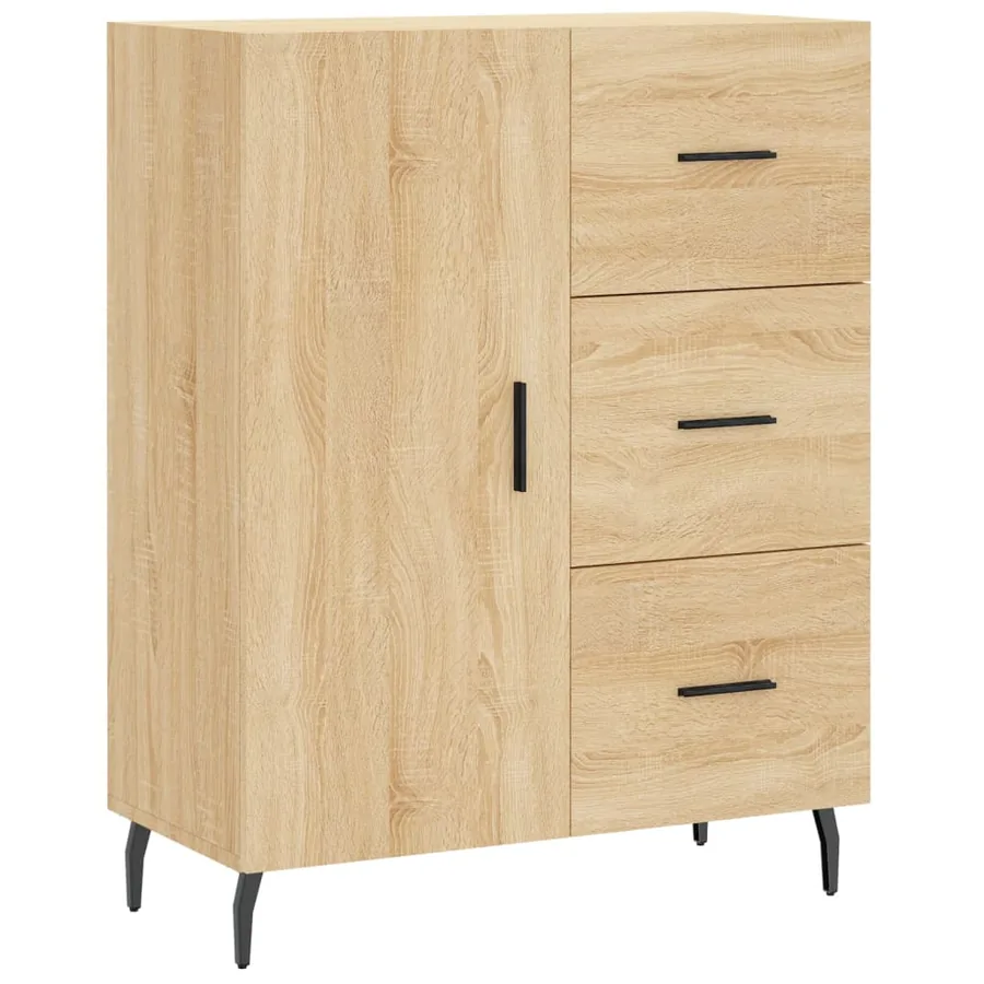 Buffet haut Chêne sonoma 69,5x34x180 cm Bois d'ingénierie - 7