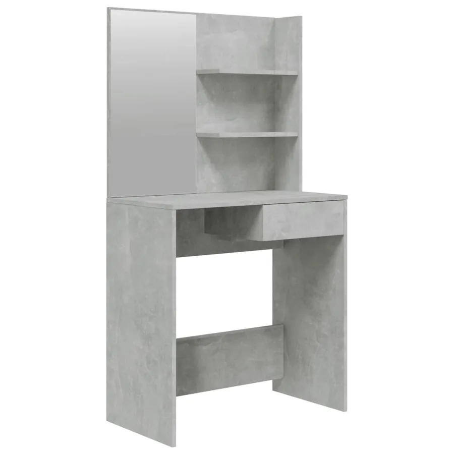 Coiffeuse avec miroir Gris béton 74,5x40x141 cm - 2