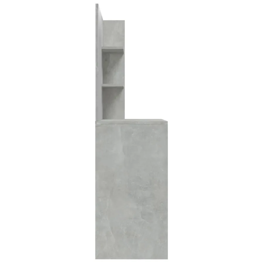 Coiffeuse avec miroir Gris béton 74,5x40x141 cm - 8