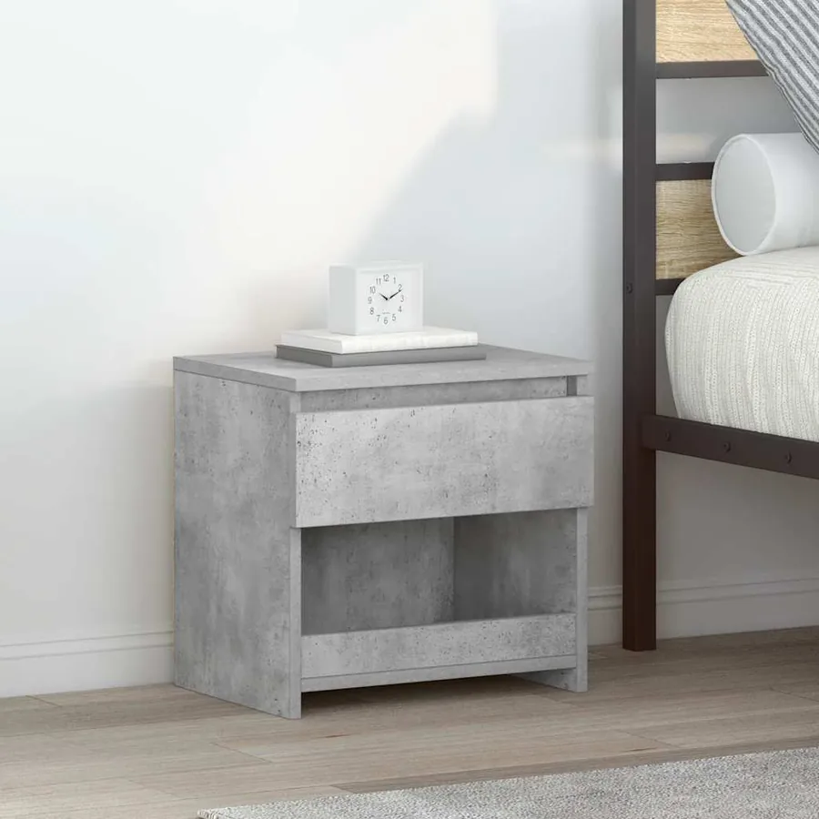 Table de chevet Gris béton 40x30x39 cm Bois d’ingénierie