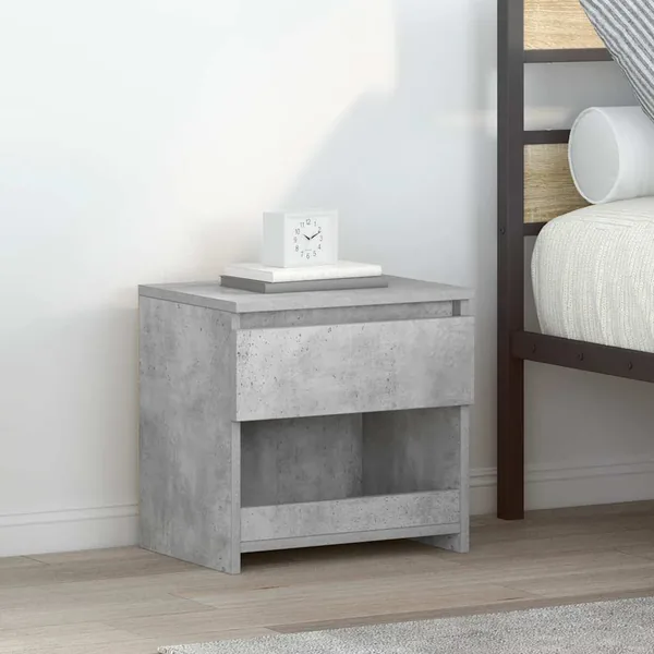 Table de chevet Gris béton 40x30x39 cm Bois d’ingénierie