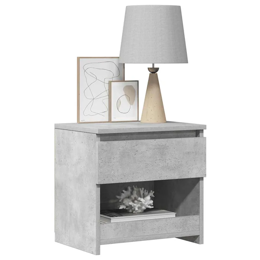 Table de chevet Gris béton 40x30x39 cm Bois d’ingénierie - 9