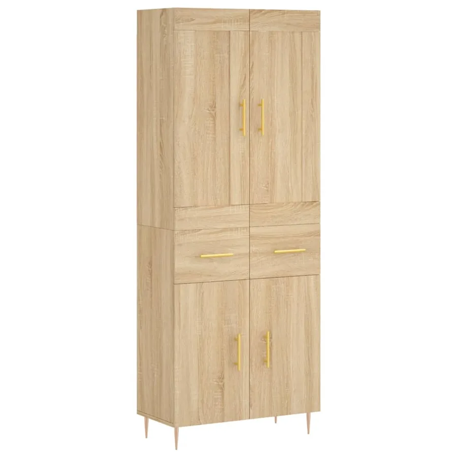 Buffet haut Chêne sonoma 69,5x34x180 cm Bois d'ingénierie - 2