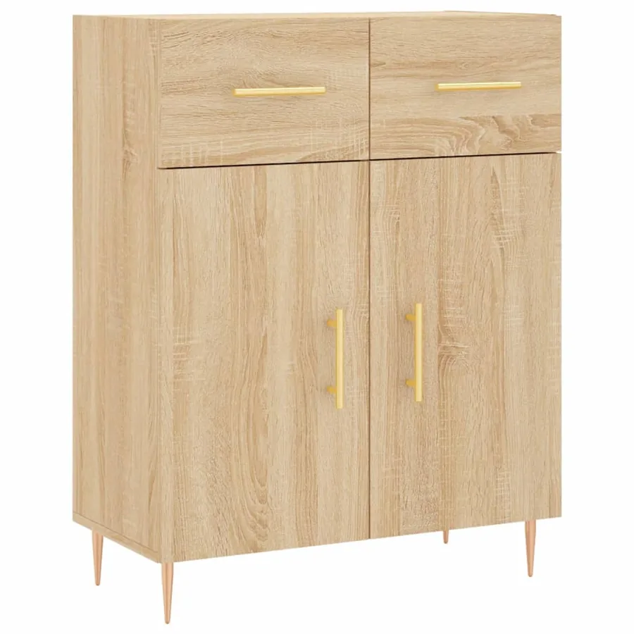 Buffet haut Chêne sonoma 69,5x34x180 cm Bois d'ingénierie - 7