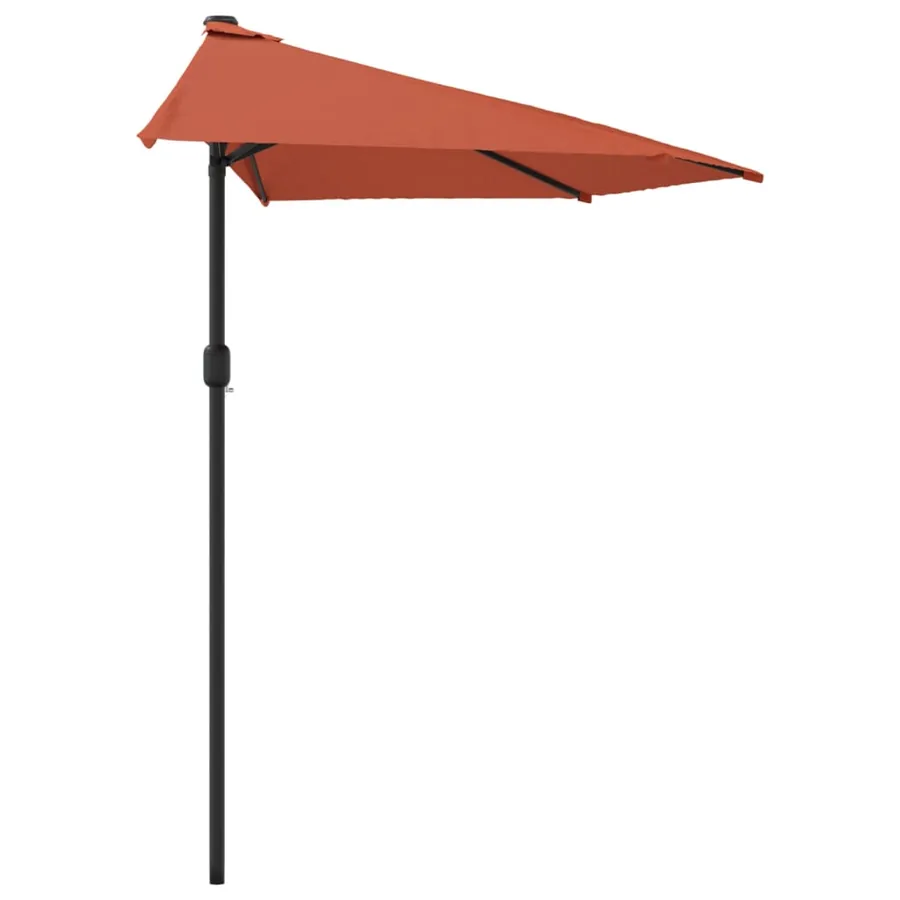 Parasol de balcon et mât en aluminium Terre cuite 270x144x222cm - 4