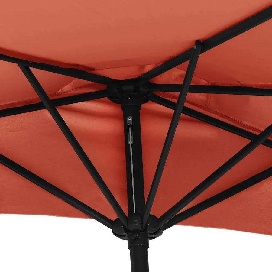 Parasol de balcon et mât en aluminium Terre cuite 270x144x222cm - 6