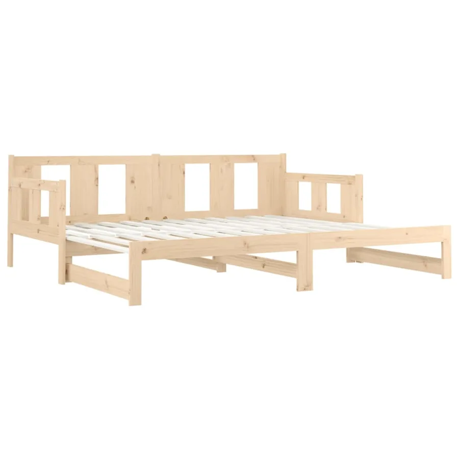 Lit coulissant sans matelas bois de pin solide 2x(80x200) cm - 10