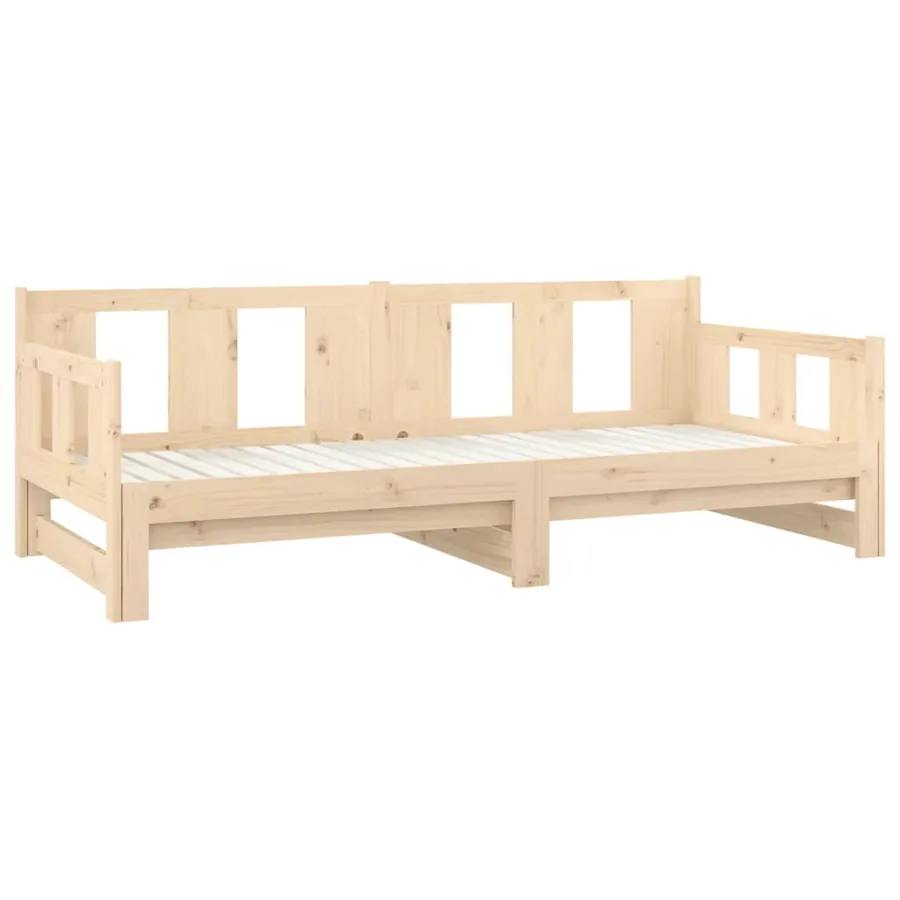 Lit coulissant sans matelas bois de pin solide 2x(80x200) cm - 7