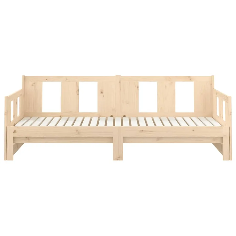 Lit coulissant sans matelas bois de pin solide 2x(80x200) cm - 8