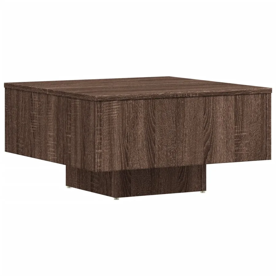Table basse Chêne marron 60x60x31,5 cm Bois d'ingénierie - 2