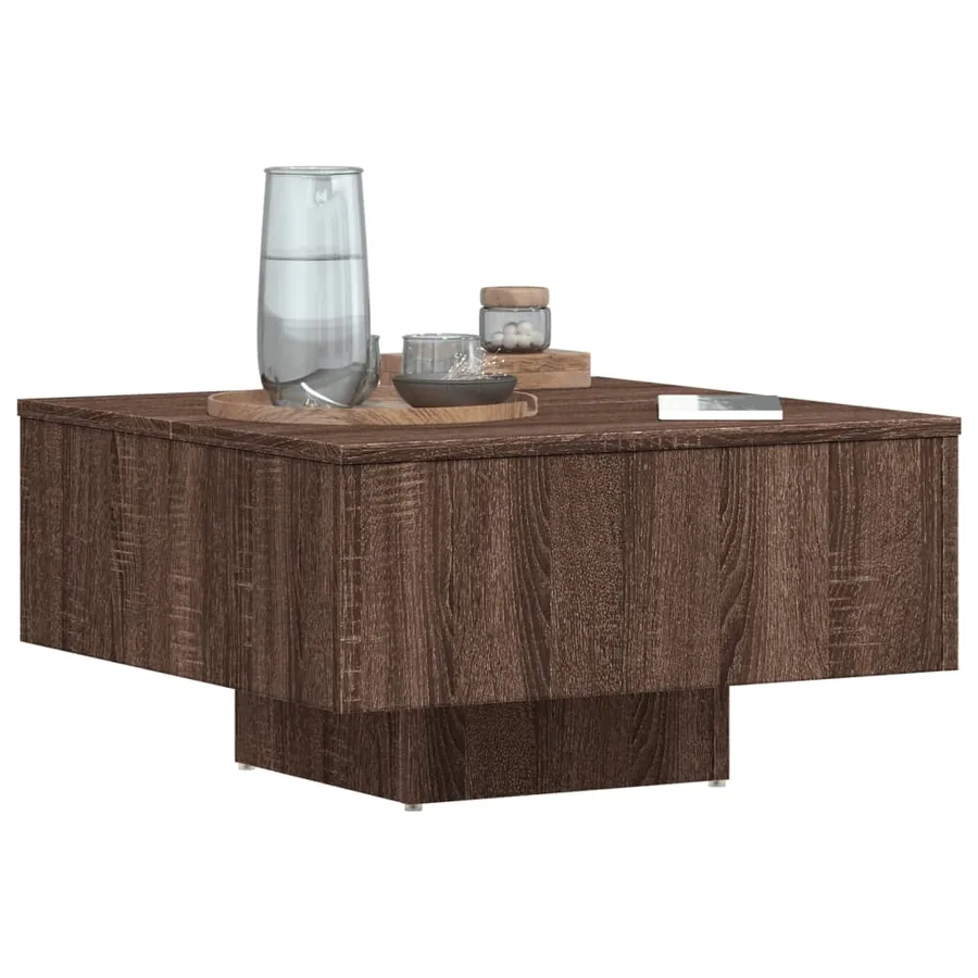 Table basse Chêne marron 60x60x31,5 cm Bois d'ingénierie - 4