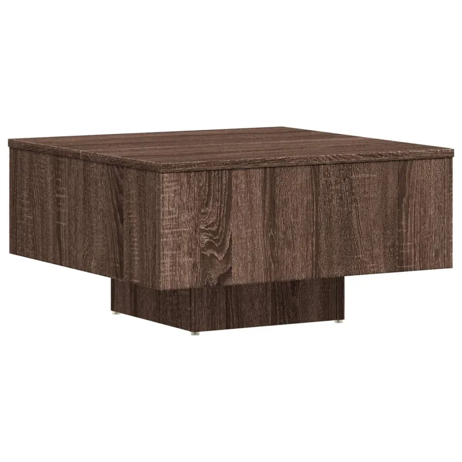 Table basse Chêne marron 60x60x31,5 cm Bois d'ingénierie - 7