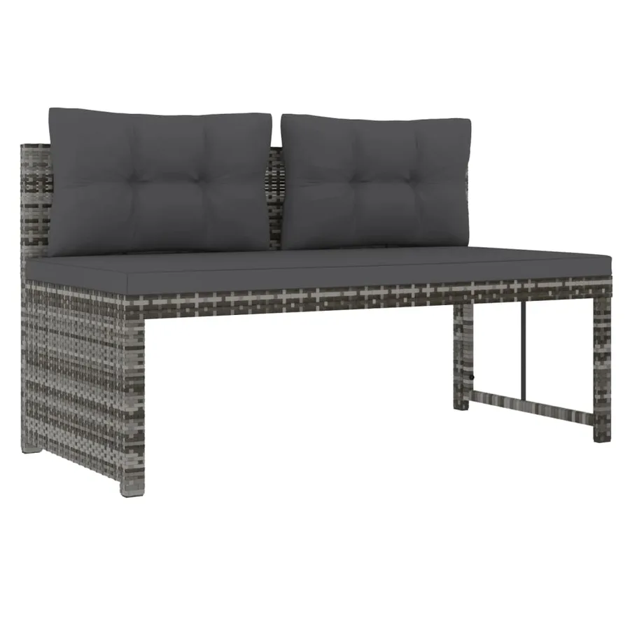Ensemble à manger de jardin 4pcs coussins Gris Résine tressée - 5