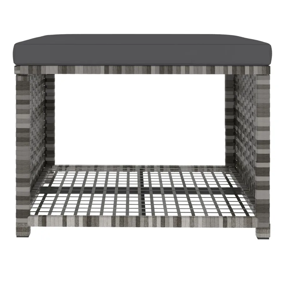 Ensemble à manger de jardin 4pcs coussins Gris Résine tressée - 8