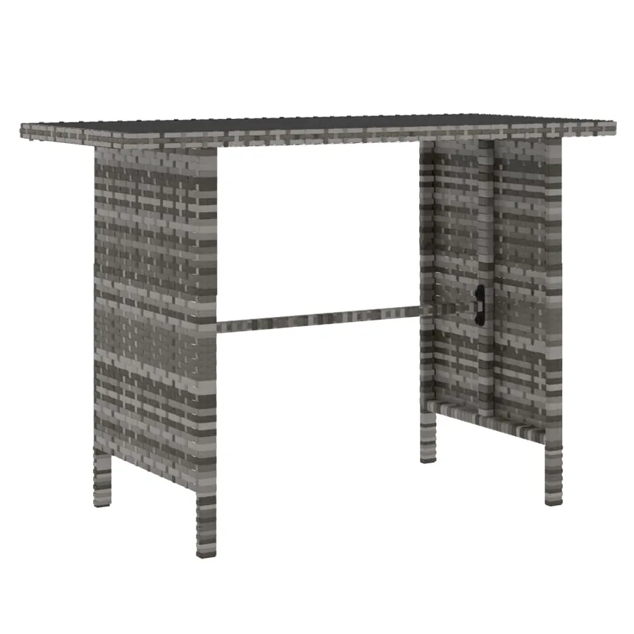 Ensemble à manger de jardin 4pcs coussins Gris Résine tressée - 9