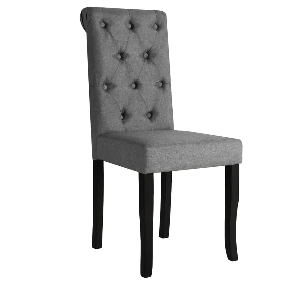 Chaises à manger lot de 4 gris foncé tissu - 2