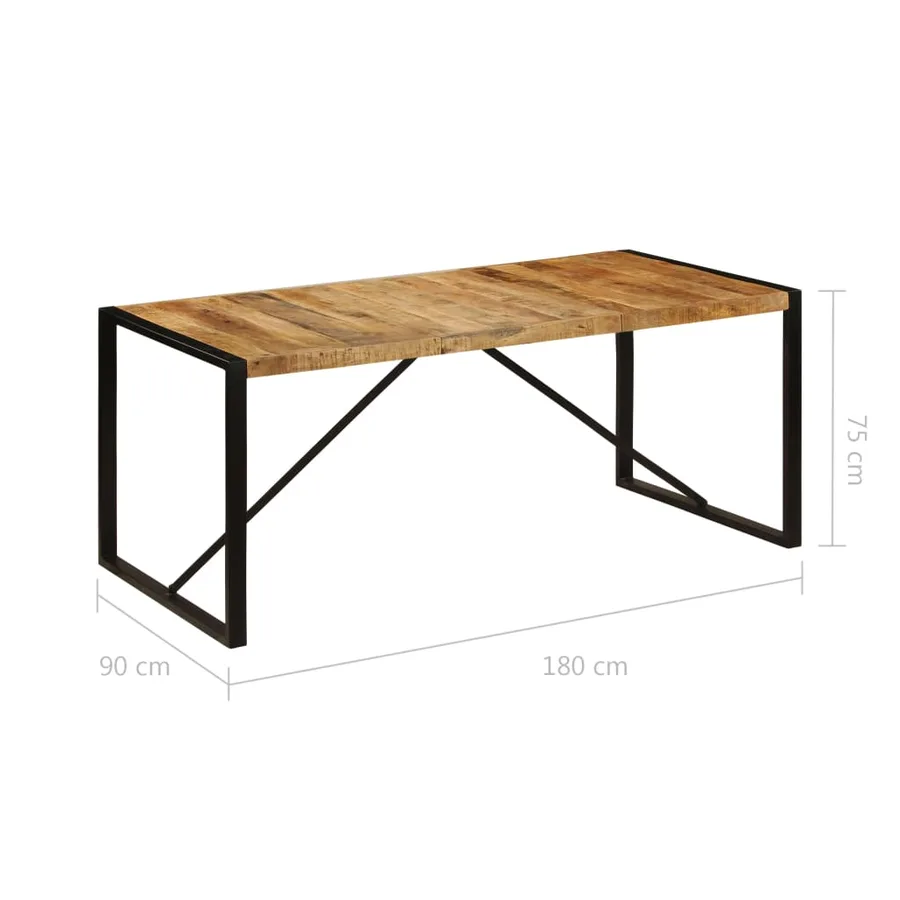 Table à manger Bois de manguier brut 180 cm - 7