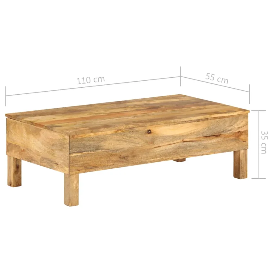 Table basse Bois de manguier massif 110x55x35 cm - 16
