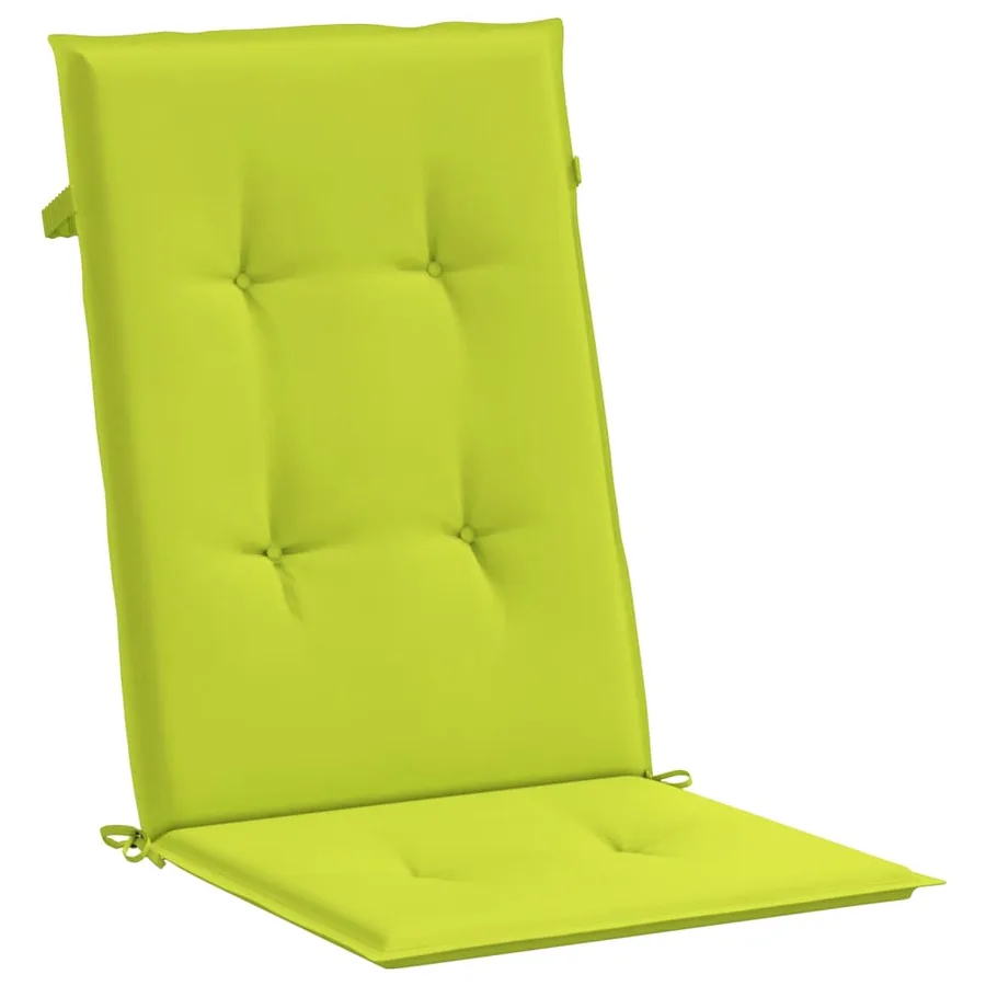 Coussins de chaise de jardin à dossier haut lot de 4 vert vif - 5